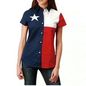 Texas Cotton Short Sleeve button down Shirt - XSmall